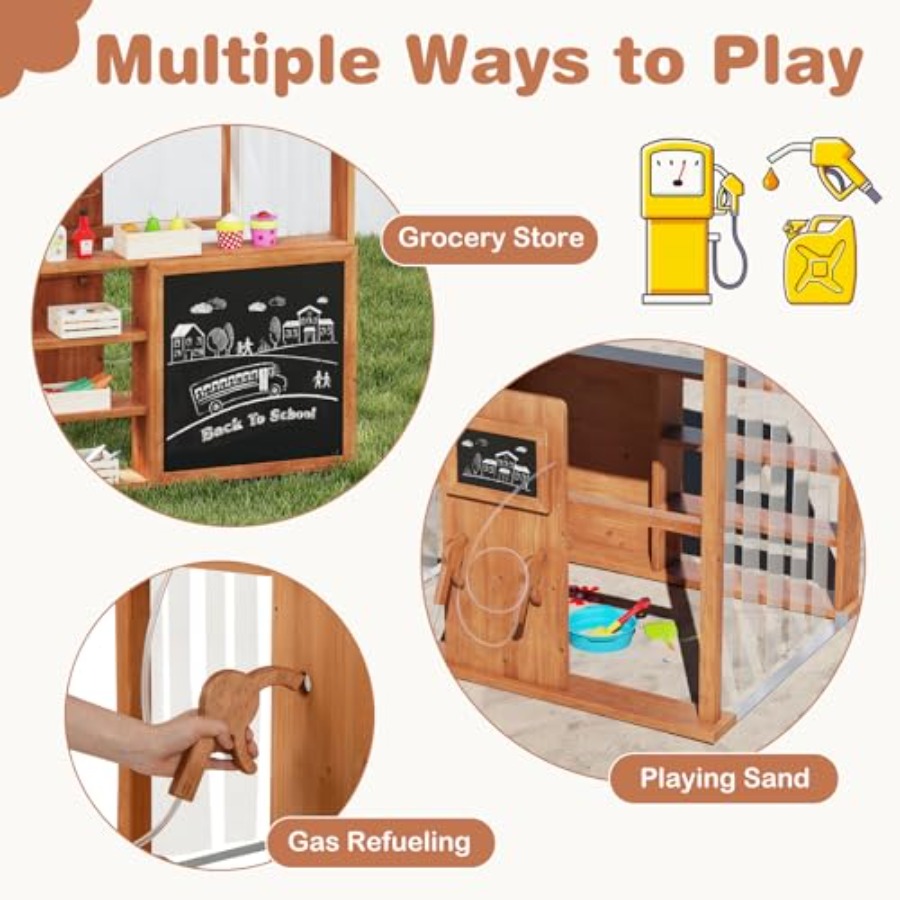 Outdoor kids gas station playh - Kids Outdoor Chalkboard avaliação e preço
